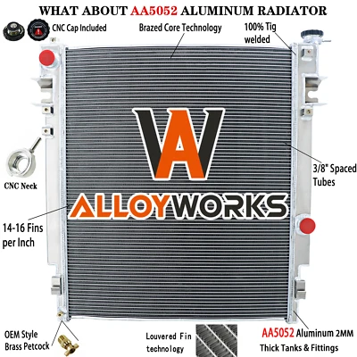 4 Row Aluminum Radiator For Dodge Ram 2500 3500 4500 6.7L Diesel 2010 2011 2012 - Image 1 of 4