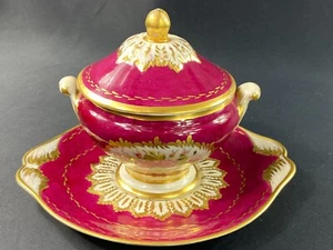 Cup Trebleuse Jam Drageoir Porcelain Decor Floral Style Regency - Picture 1 of 16