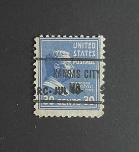 Kansas City, MO Type 704 Precancel - U.S. #830 - 30 cents Prexie, SRC JUL 40 use - Picture 1 of 1