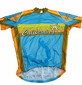 Canari Cycling Jersey Mens S California The Golden State Short Sleeve Front Zip