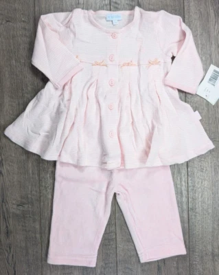 Ropa de bebé niña nueva Le Top bebé 3 meses 2 piezas rosa jirafa terciopelo pantalones conjunto Foto 1 de 4