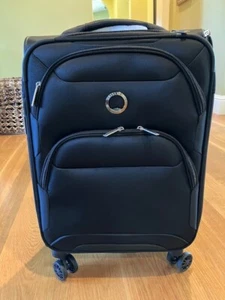 DELSEY Paris Sky Max 2.0 CARRY-ON Expandable Luggage Spinner Wheels NEW BLACK - Picture 1 of 3