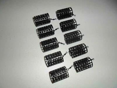 10 x Coarse / Carp Fishing Metal cage swim feeders, round & square, 10 g - 50 g - Image 1 of 4