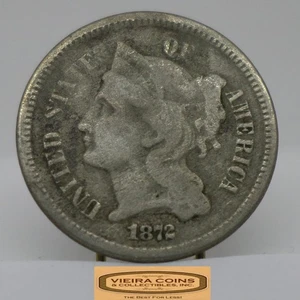 1872 Three-Cent Piece, 3 Cents Nickel - #C51482NQ - Picture 1 of 2