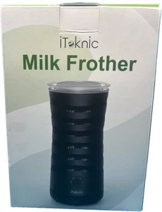 iTeknic Electric Milk Frother IK-EB002 Black Hot & Cold Foam Maker Open Box - Picture 1 of 7