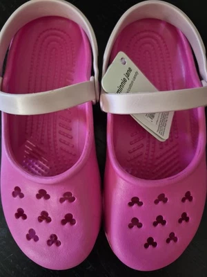 NEW CROCS Disney Parks Minnie Mary Jane Fuschia Pink Clog Sandal Women's 6 NWT - Image 1 of 4