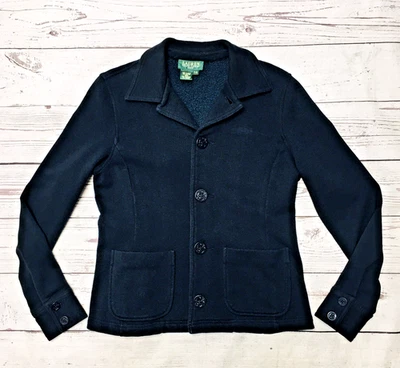 Chaqueta Blazer Polo Vintage Lauren Ralph Lauren Para Mujer Petite S Negra Elastizada Foto 1 de 4