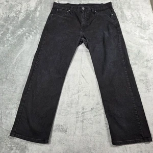 Levis 569 Jeans Mens 34X30 Black Loose Straight Stretch Denim Biker Grunge Goth - Picture 1 of 9