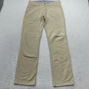 Peter Millar Mens 34 Casual Chino Khaki Pants Beige Cotton Stretch Size 34x32 - Picture 1 of 11