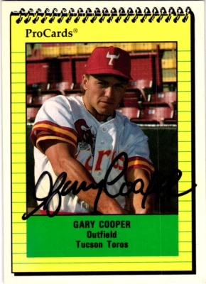 1991 ProCards Minor League - #2224 Gary Cooper (RC) Signed Tucson Toros - Image 1 of 2