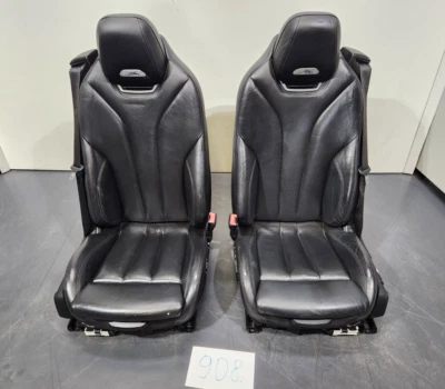 ✅ JUEGO ASIENTOS DEPORTIVOS DELANTEROS IZQUIERDO DERECHO BMW F83 M4 OEM CUERO NEGRO MERINO * Foto 1 de 4