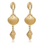 Gold Color Cowrie Shell Earrings - Geometric Zinc Alloy Summer Women Earrings