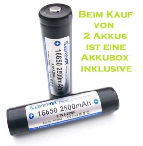 Keeppower 16650 2500mAh 3,6V - 3,7V Li-Ion Batería Protegida PCB Botón Excelente - Imagen 1 de 2