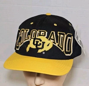 Vintage 90s University Colorado Buffaloes Snapback Hat Cap U.S HEADWARE NWT RARE - Picture 1 of 9