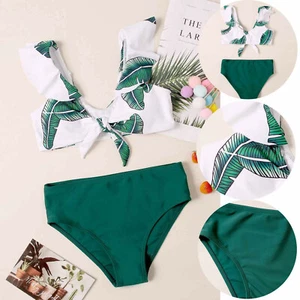 Girl Swimwear Suit Beach Swimming Pool Bikini Set Floral Print Swimsuit 8~14Year - Picture 1 of 11