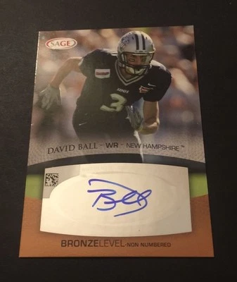 David Ball New Hampshire 2007 SAGE Signed Authentic Autograph Certified JG7 - Image 1 of 2