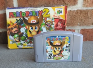 Mario Party 2 (Nintendo 64 N64) Authentic, Cart Cartridge and Box Tested Works - Picture 1 of 24