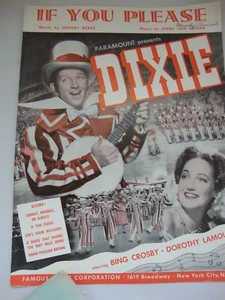 IF YOU PLEASE Vintage PIANO SHEET Music 1943 from DIXIE Show - Picture 1 of 2