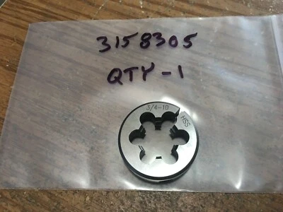Round Adjustable Split Die 3/4" x 1-1/2 HSS Bright Finish UNC - Image 1 of 3