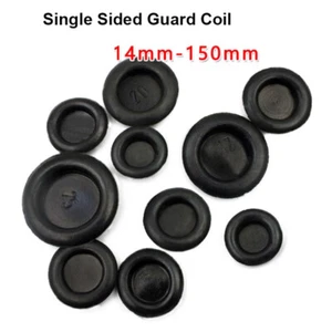 14mm-150mm Black Single Sided Guard Coil Open Hole Rubber Grommets Outlet Ring - Picture 1 of 6
