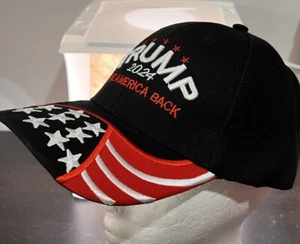 NEW Black President Donald Trump 2024 Take America Back Stitched Hat U.S. Flag - Picture 1 of 5