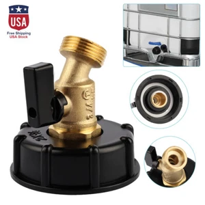 3/4'' GHT 275-330 Gallon IBC Tote Water Tank Adapter 2" Brass Valve Connector - Picture 1 of 10