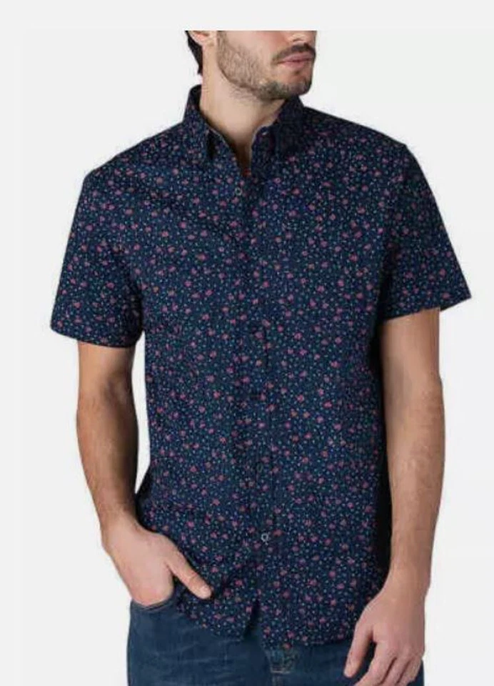 Lee Men's Everyday Short Sleeve Button Up Shirt Army Blue - Image 1 of 1