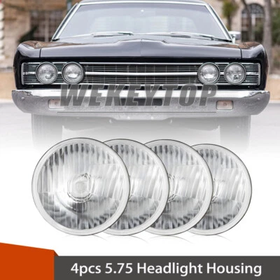 4Pcs 5.75" Round LED Headlight Housing  for Ford Galaxie 500 1962 1963 1964-1974 Foto 1 de 4