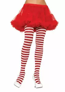 Leg Avenue Damen Größe Plus gerippte Strumpfhose, weiß/rot, 1X/2X 7100Q - Bild 1 von 2