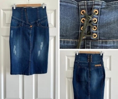 Miss Sixty высокая талия состаренный вид джинсовая юбка - маленький - Изображение 1 из 4
