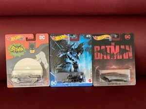 Hot Wheels Classic TV Series Batmobile + Batmobile The Batman + Tour Bus New - Picture 1 of 5