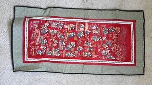 Hand Embroidered Folk Art Table Topper Runner Wall Decor 26 x 13" Asian Japan? - Picture 1 of 10