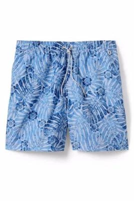 LANDS' END Men's XXL(44-46) Spring Blue Print Volley Swim Shorts or Trunks NWT - Image 1 of 2