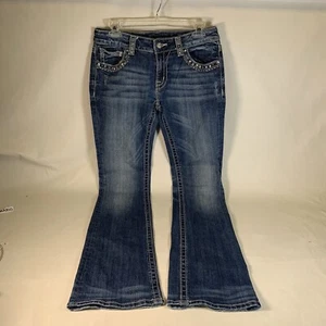 Miss Me Jeans size 29 Womens Boot Cut Low Rise thick Stitch Flap Denim JW4288B12 - Picture 1 of 11
