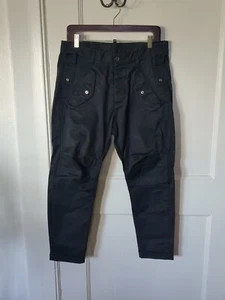 Pantalones cargo militares de tiro alto Dsquared2 32X25 negros talla 10 cortos cónicos para mujer - Imagen 1 de 10