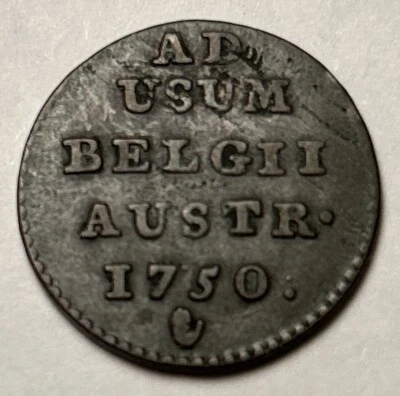 Extra Fine! 1750 Austria Netherlands, Antwerp Copper Liard, Maria Theresia  - Image 1 of 2