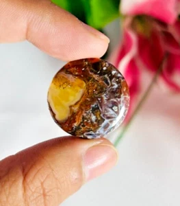 Top Grade Natural Stick Agate Cabochon Gemstone Round Shape For Making Jewellery - Picture 1 of 4