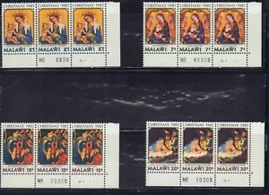 MALAWI 1985 STRISCIA DI NATALE X 3 SET 474-477 OTTIME CONDIZIONI MNH - Foto 1 di 1