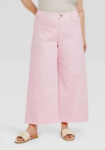 Women’s High-Rise Sailor Wide Leg Ankle Jeans Pink Universal Thread Plus Size 22 - Picture 1 of 12
