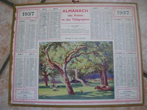 ALMANACH POSTES ET TELEGRAPHES 1937 ( PATURAGE ET VERGER NORMAND ) ISERE (oh) - Picture 1 of 2