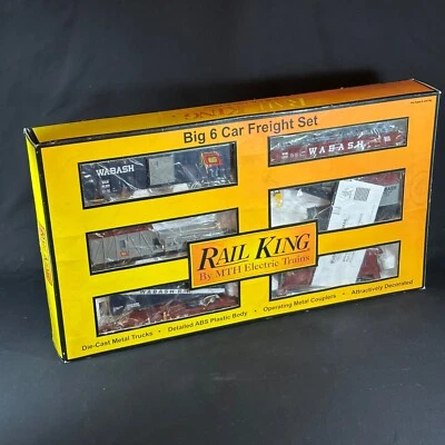 MTH #30-7001 - O Scale - 6-Car Freight / Work Train Set - Wabash - NOS - Image 1 of 4