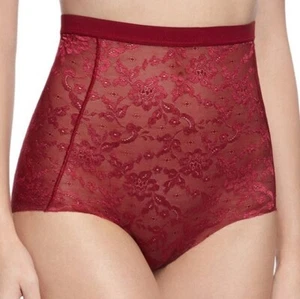TRIUMPH CULOTTE HAUTE TAILLE M LIGHT SENSATION LACE HIHGWAIST COULEUR BORDEAUX - Picture 1 of 4