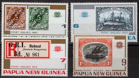 ZAYIX Papua New Guinea PNG 389-392 MNH 75th Stamp Anniversary ships 100222S74M Cover