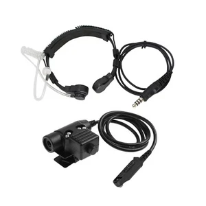 Throat Microphone Earpiece Radio Tactical Headset+U94 PTT for Baofeng UV-9R+ - Zdjęcie 1 z 9