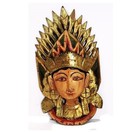 Vintage Indonesian Hindu mask. Mother goddess Lakshmi. Wood carved.