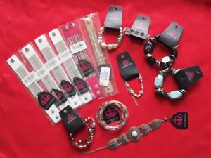 LOT of 14 Paparazzi BRACELETS Studs Rhinestones Chunky Beads Silver Urban Suede - Picture 1 of 11