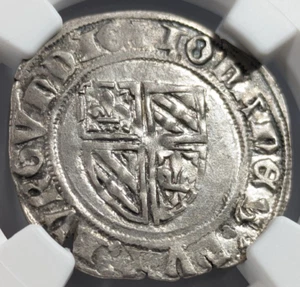 John The Fearless Burgundy France Silver Blanc 1404-1419 NGC AU 55 Crest Cross - Picture 1 of 23