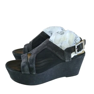 Calvin Klein Edrina Women's Shoes 7 M Platform Wedge Heel Black Strap Open Toe. - Picture 1 of 24