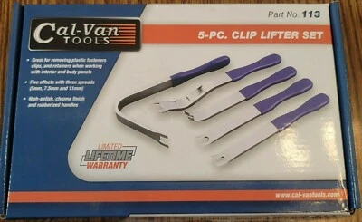 Cal Van 5 pc Clip Lifter Door Panel Tool Set for Plastic Clips & Fasteners #113 - Image 1 of 2