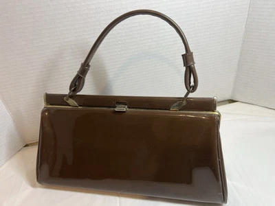 Cartera vintage de vinilo marrón Foto 1 de 4